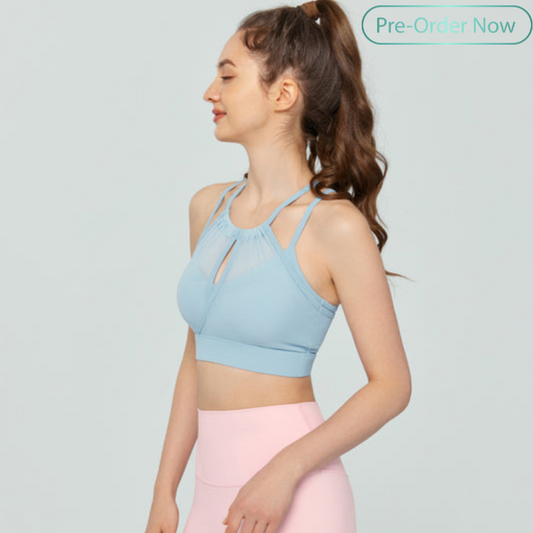 Mesh Fake Two Sports Bra