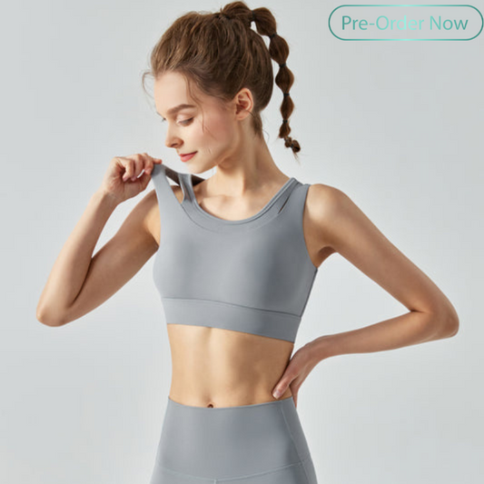 Back closure sports bra