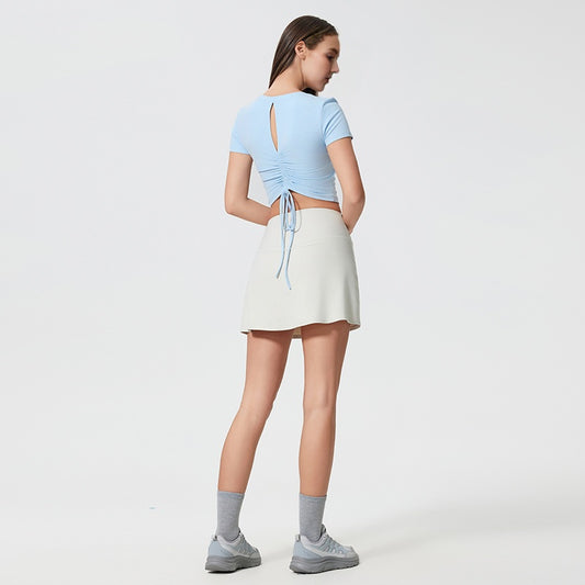 Back pleated T-shirt