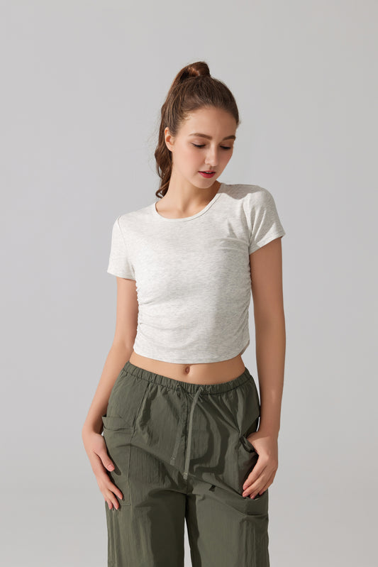 Waist revealing slim fit T-shirt tops