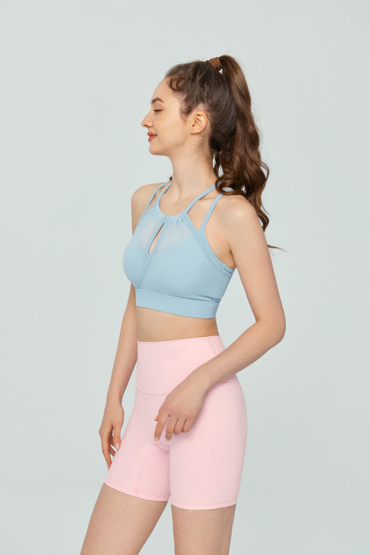 Mesh Fake Two Sports Bra