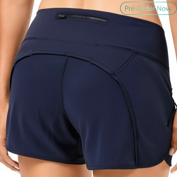 Zipper style sports shorts