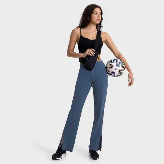 Slim fit leggings with micro split