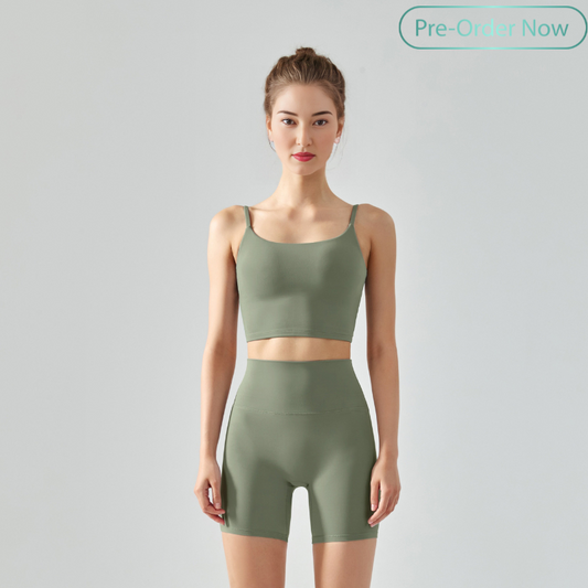 Thin shoulder sports bra