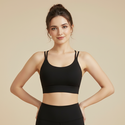 Anatara Women’s High Support Sports Bra – Strappy Back Workout & Gym Activewear Top