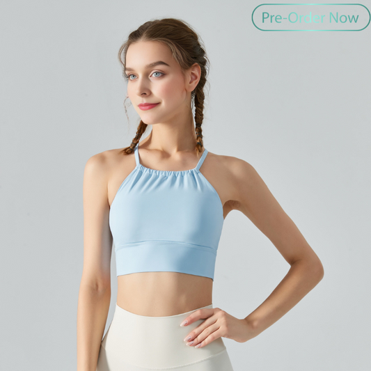 Wrinkle neck sports bra