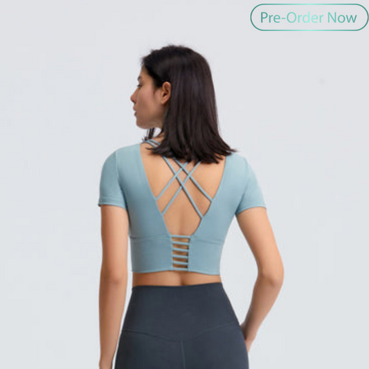 Cross tied sports bra