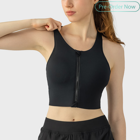 Zipper sports bra