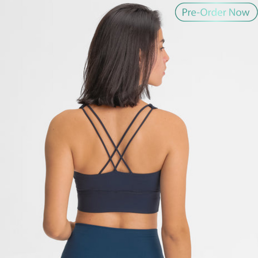 Mint Blue Glamour Sports Bra