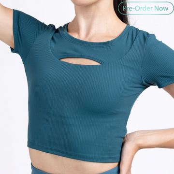Rib Cut Out Crop Top