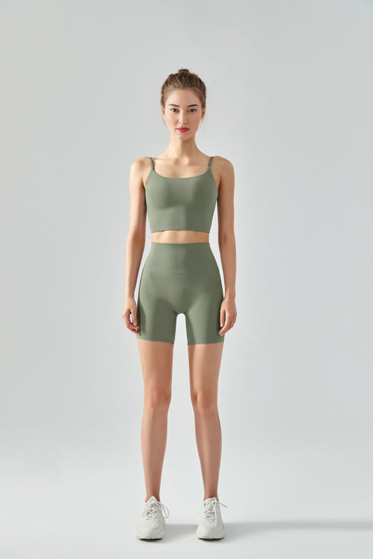 Thin shoulder sports bra