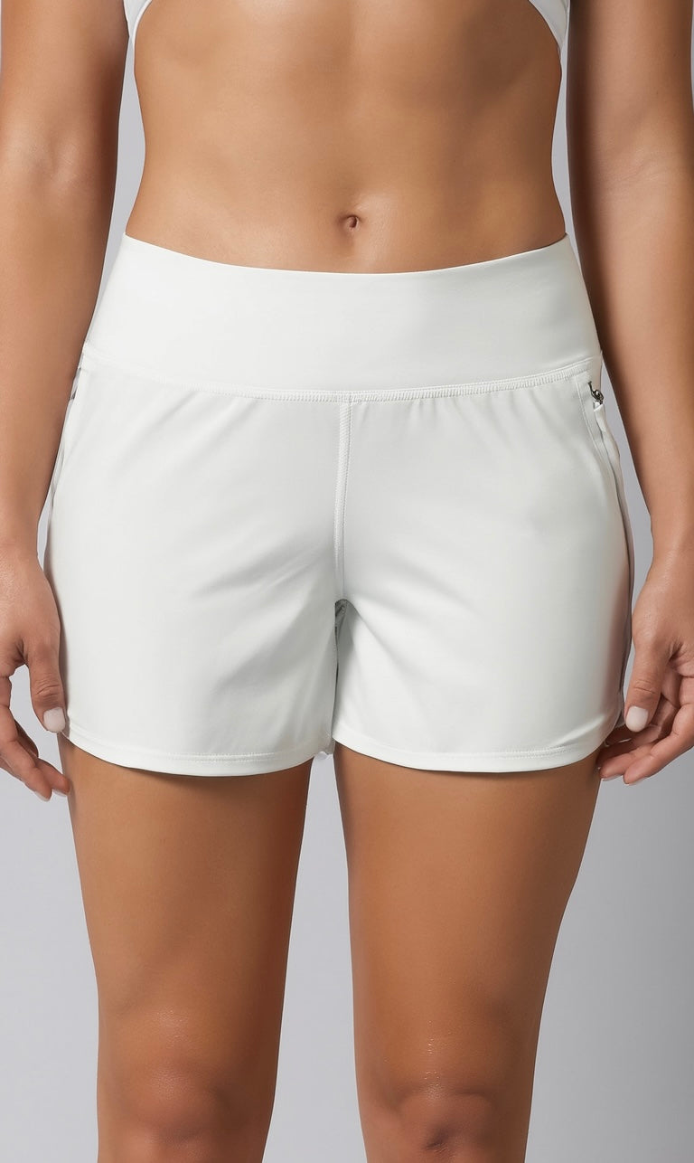 Zipper style sports shorts