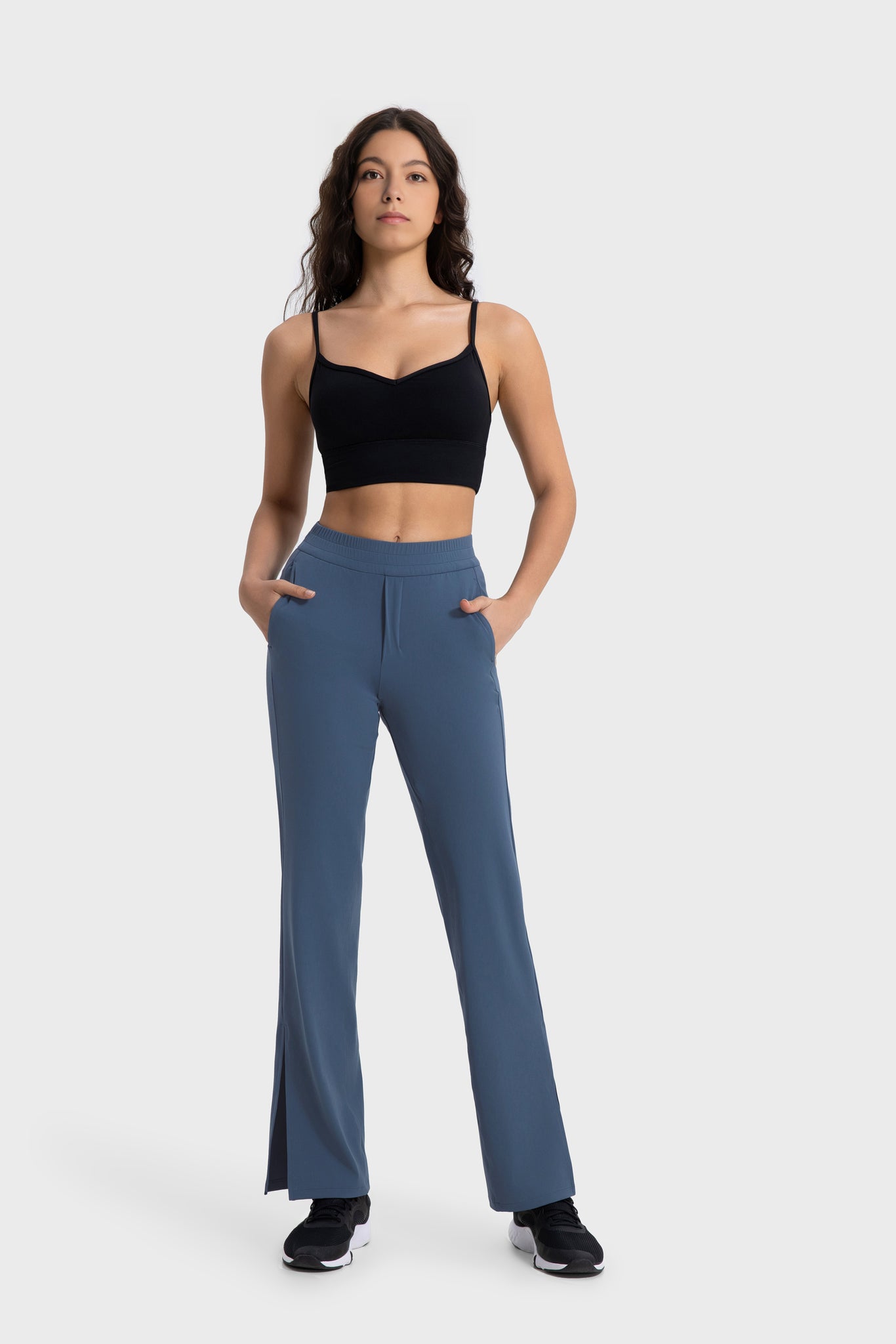 Slim fit leggings with micro split