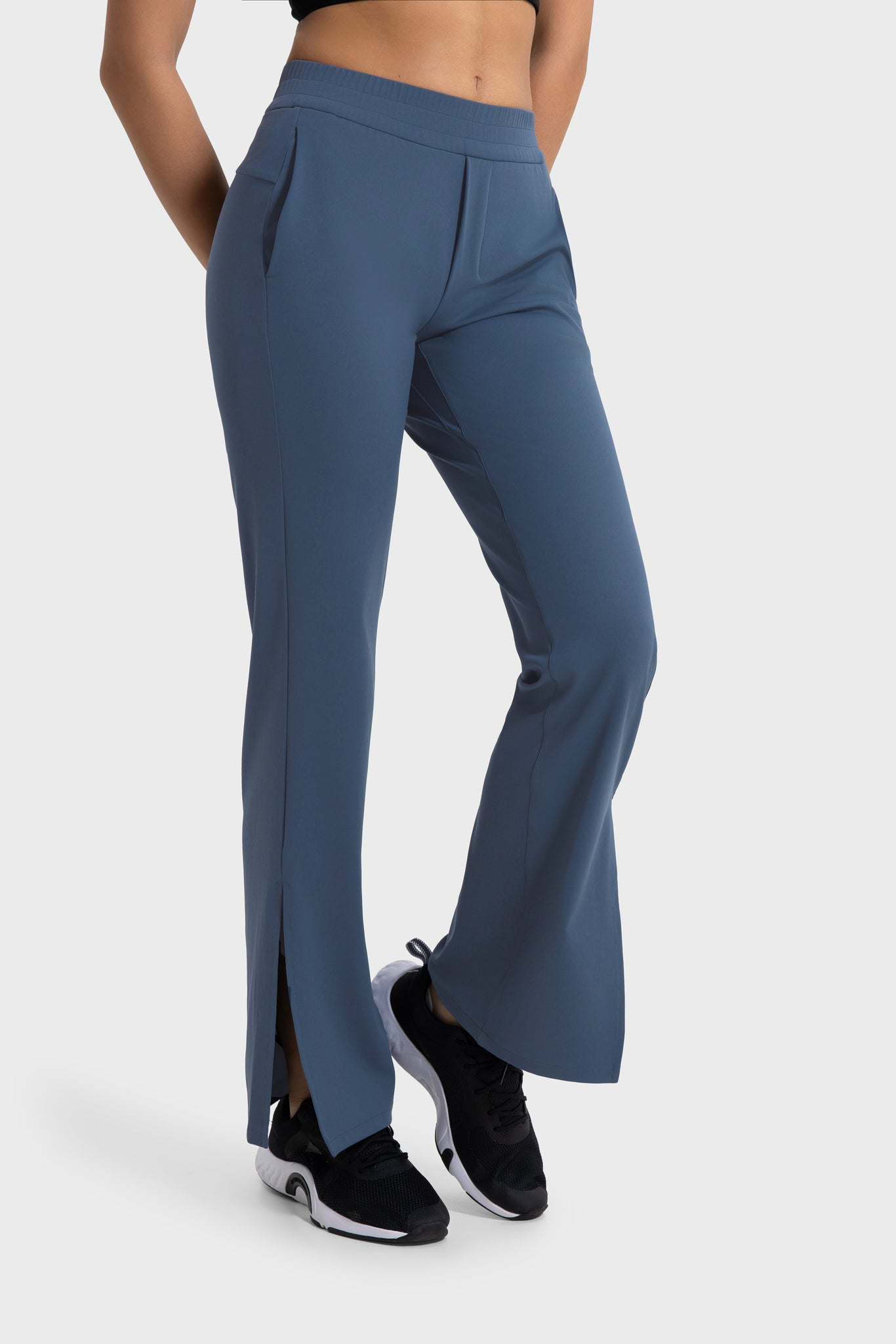 Slim fit leggings with micro split