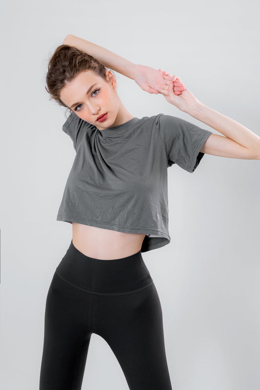 Back Mesh Designed Crop Top READY STOCK