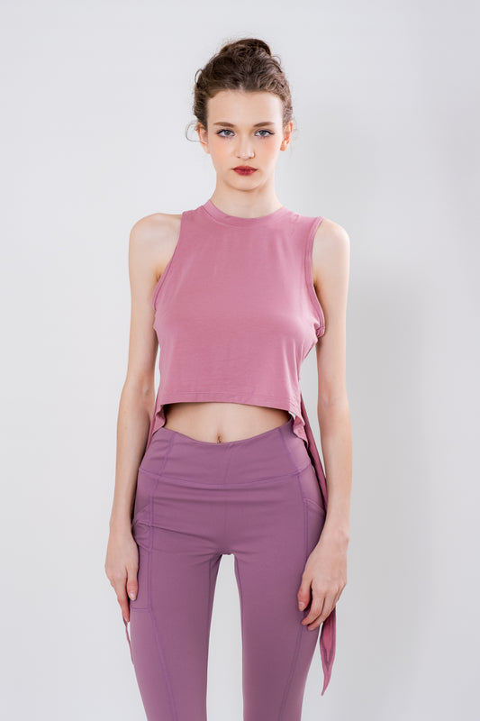 Anatara Tie Back Cut Out Sleeveless Yoga Tank Top