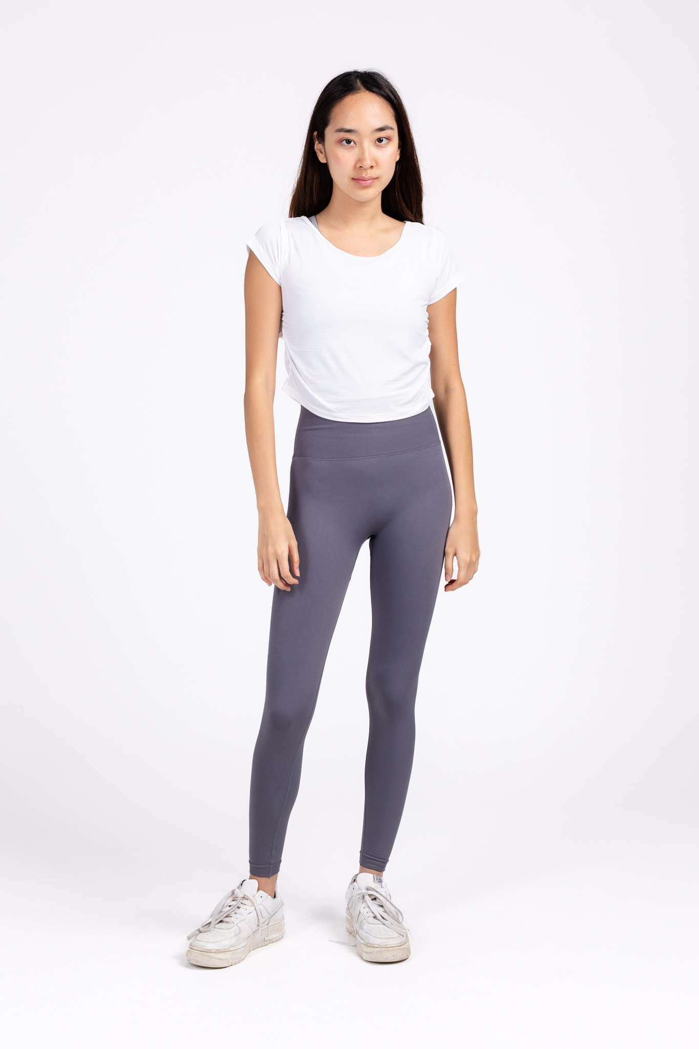 Crop Gathered Open Back Short Sleeve Top