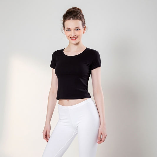 Women’s Seamless Short Sleeve Crop Top – Slim Fit Performance Yoga & Pilates Tee | ANATARA