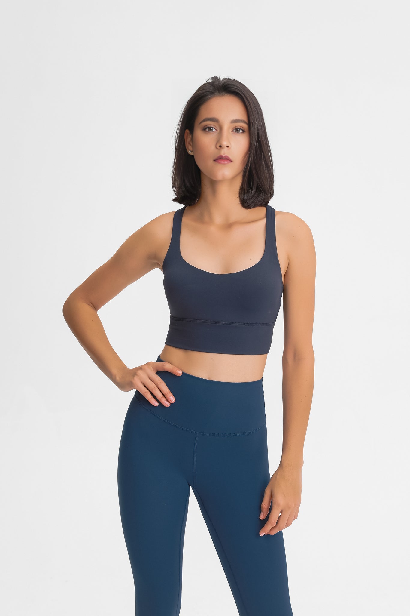 Mint Blue Glamour Sports Bra