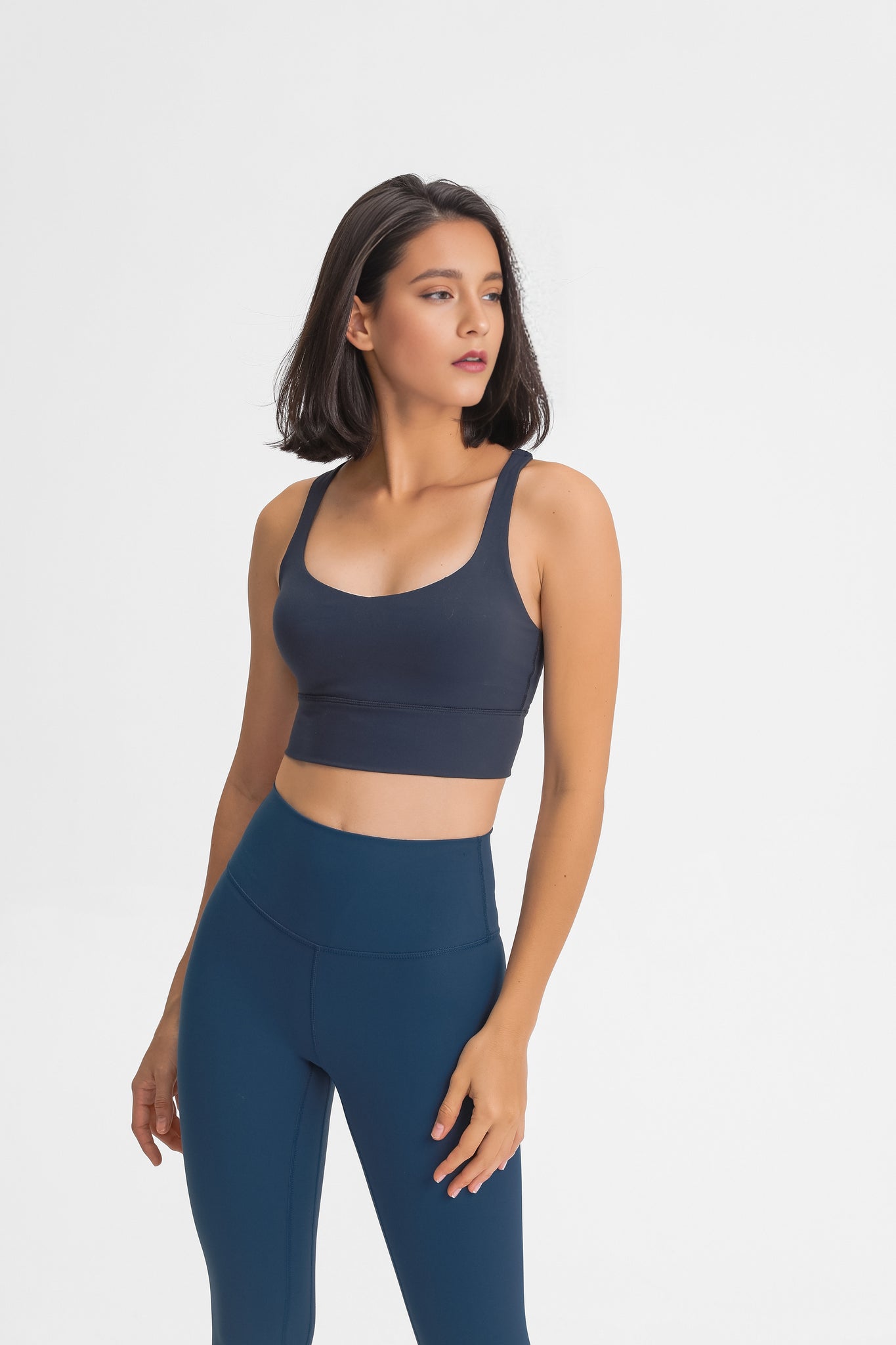 Mint Blue Glamour Sports Bra