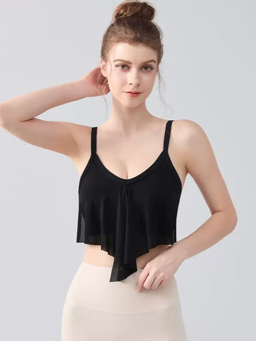 Women Ink Wash Halter Sports Bra – Crisscross Back, Built-In Cups, Breathable Nylon Spandex Yoga Workout Top