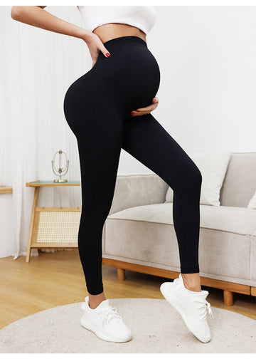 High Waist Maternity Seamless Leggings – Belly Support Butt Lift Yoga Pants