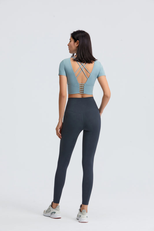 Cross tied sports bra