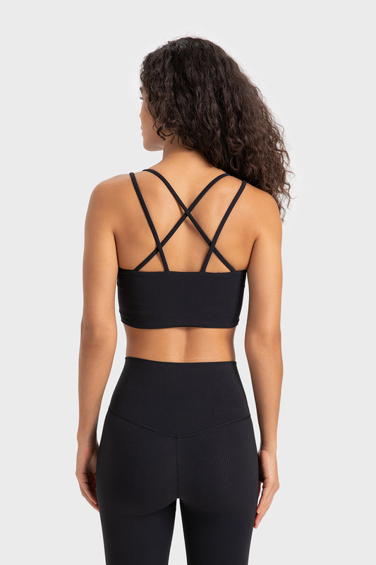 Ribbed back sports bra