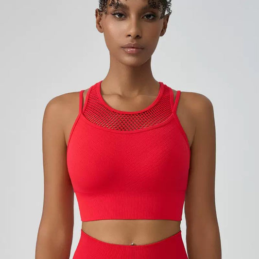 Red Mesh Active bra