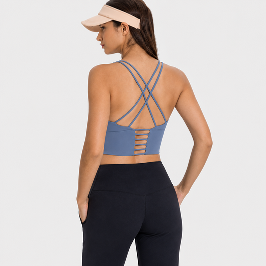 Strappy Back Sports Bra for Women – Medium Support
